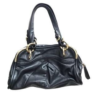 B MAKOWSKY BUTTERY SOFT BLACK LEATHER MULTI COMPARTMENT Handbag Tote Like New
